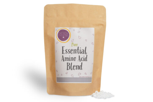 Detox Trading Essential Amino Acid Blend powder and pouch – pure nine essential amino acids for muscle recovery, performance, and overall wellbeing